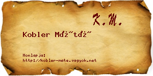 Kobler Máté névjegykártya